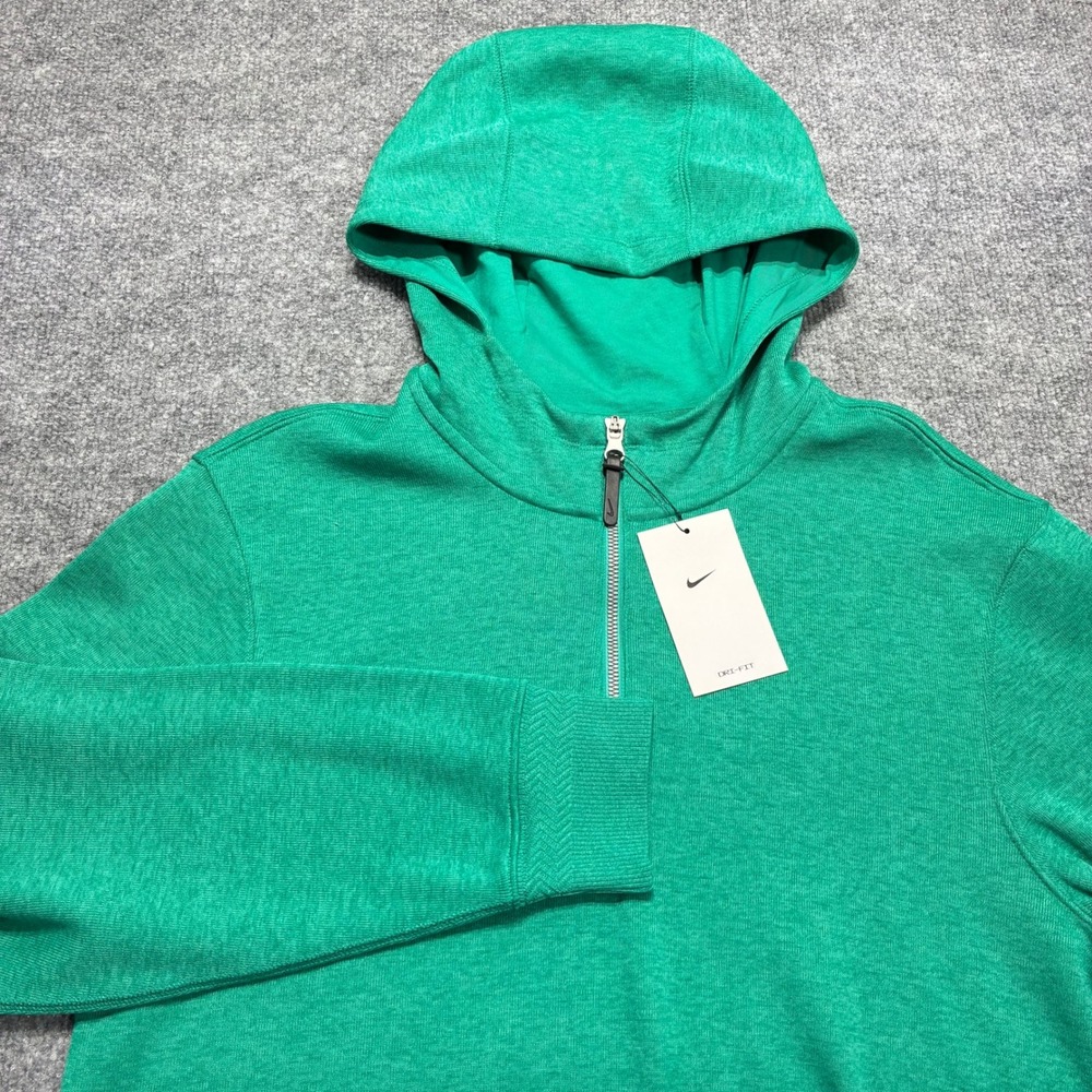 Nike Dri-FIT Quarter Zip Hoodie Mens Small Green Pullover Athletic Sports NWTs